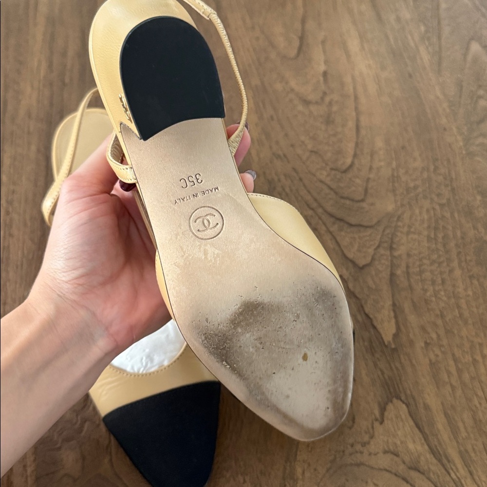 Chanel sling backs classic beige 35C - Picture 8 of 9